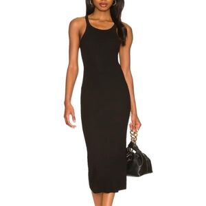 LNA Rilynn Rib Racer dress in black size XL